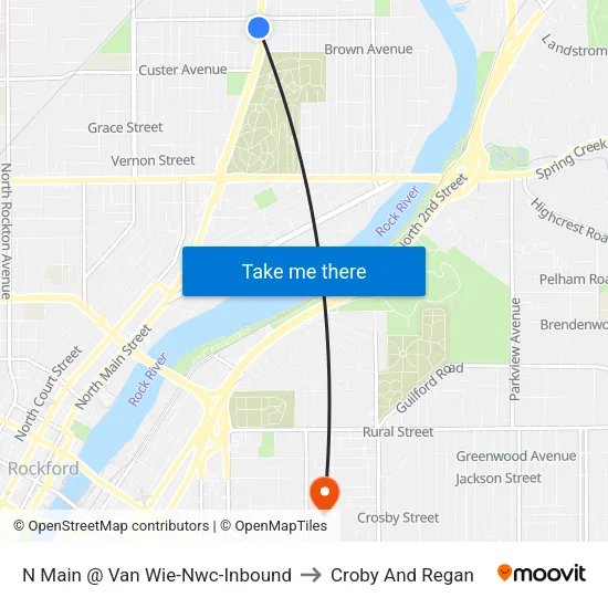 N Main @ Van Wie-Nwc-Inbound to Croby And Regan map