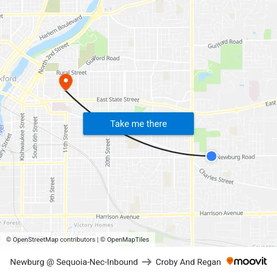 Newburg @ Sequoia-Nec-Inbound to Croby And Regan map