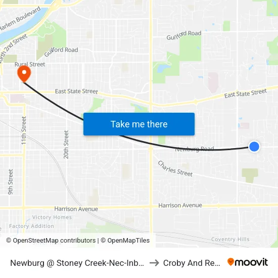 Newburg @ Stoney Creek-Nec-Inbound to Croby And Regan map