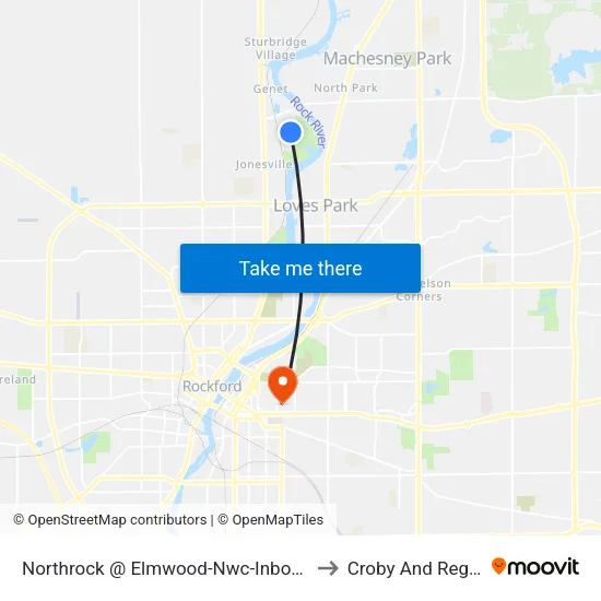 Northrock @ Elmwood-Nwc-Inbound to Croby And Regan map
