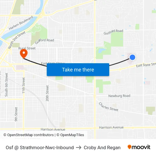 Osf @ Strathmoor-Nwc-Inbound to Croby And Regan map