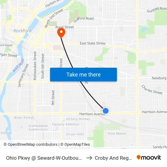 Ohio Pkwy @ Seward-W-Outbound to Croby And Regan map