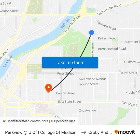 Parkview @ U Of I College Of Medicine-Sec-Outbound to Croby And Regan map