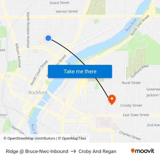 Ridge @ Bruce-Nwc-Inbound to Croby And Regan map