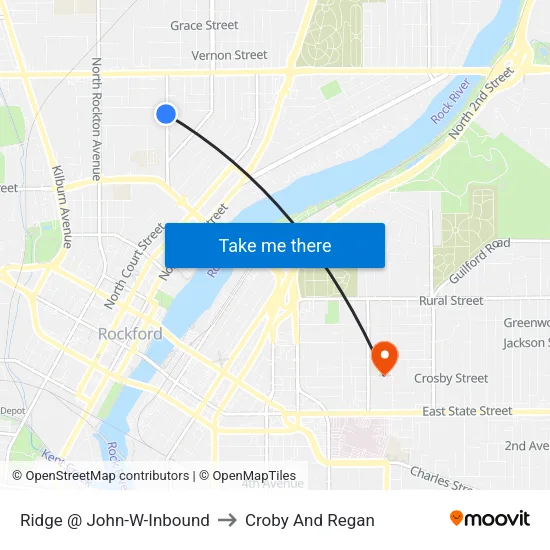 Ridge @ John-W-Inbound to Croby And Regan map