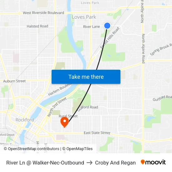 River Ln @ Walker-Nec-Outbound to Croby And Regan map