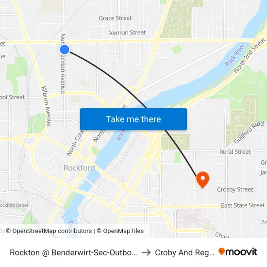 Rockton @ Benderwirt-Sec-Outbound to Croby And Regan map