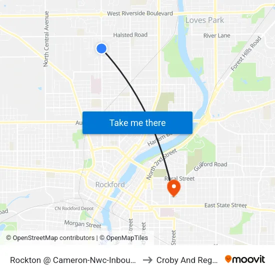 Rockton @ Cameron-Nwc-Inbound to Croby And Regan map