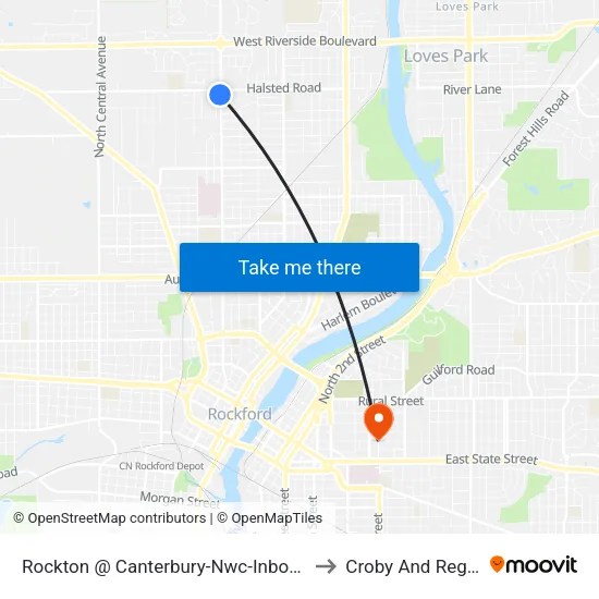 Rockton @ Canterbury-Nwc-Inbound to Croby And Regan map