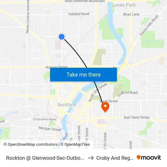 Rockton @ Glenwood-Sec-Outbound to Croby And Regan map