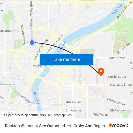 Rockton @ Locust-Sec-Outbound to Croby And Regan map