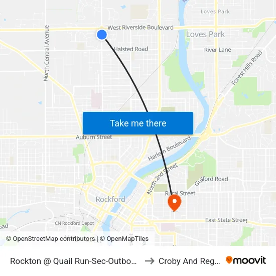 Rockton @ Quail Run-Sec-Outbound to Croby And Regan map