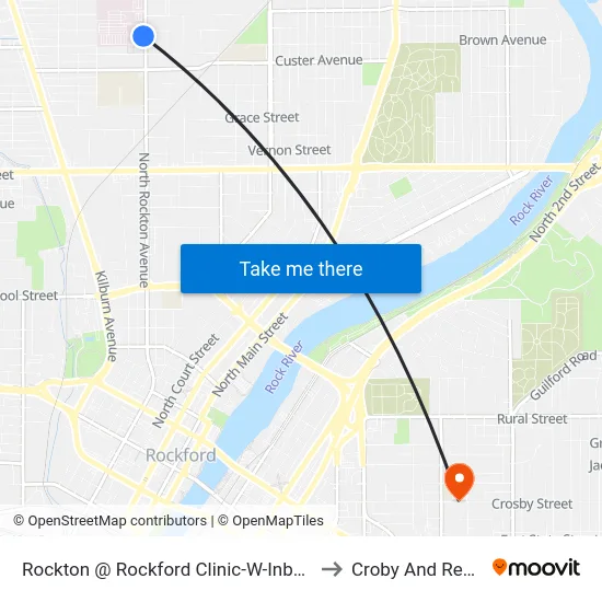 Rockton @ Rockford Clinic-W-Inbound to Croby And Regan map