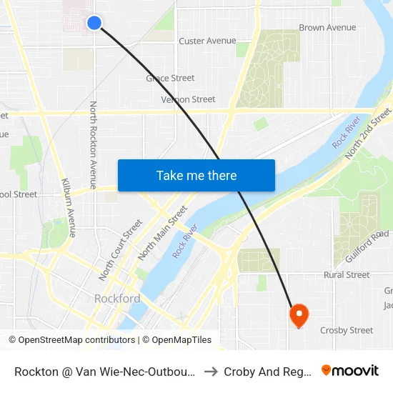 Rockton @ Van Wie-Nec-Outbound to Croby And Regan map