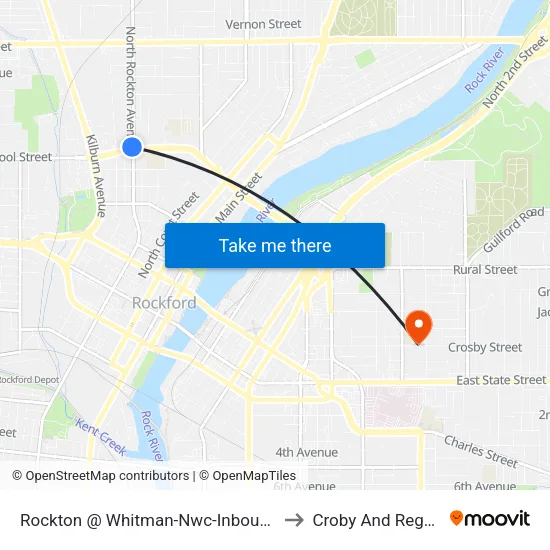 Rockton @ Whitman-Nwc-Inbound to Croby And Regan map