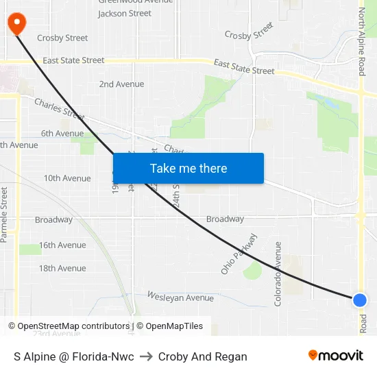 S Alpine @ Florida-Nwc to Croby And Regan map