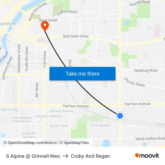 S Alpine @ Grinnell-Nwc to Croby And Regan map