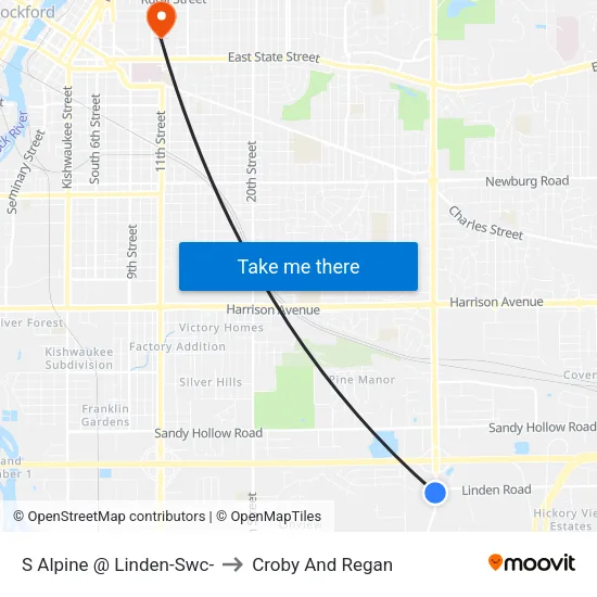 S Alpine @ Linden-Swc- to Croby And Regan map