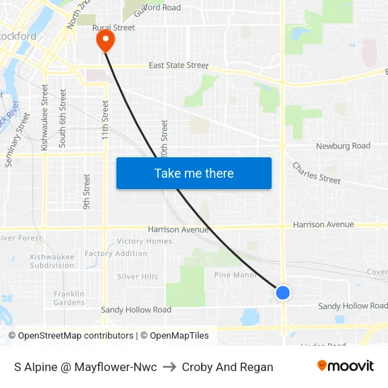 S Alpine @ Mayflower-Nwc to Croby And Regan map