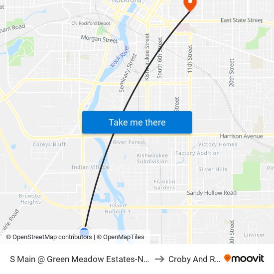 S Main @ Green Meadow Estates-Nec-Inbound to Croby And Regan map