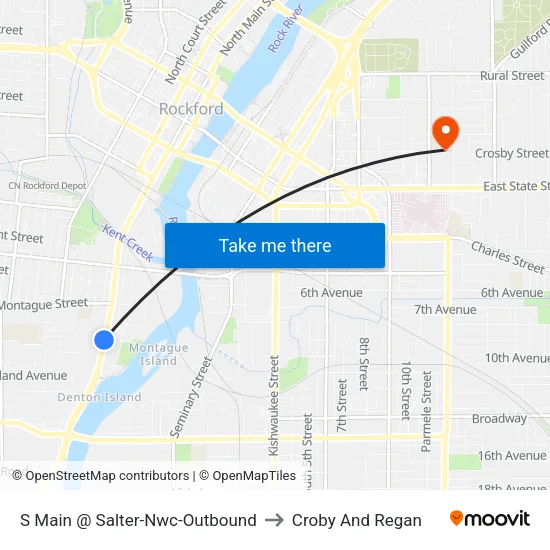 S Main @ Salter-Nwc-Outbound to Croby And Regan map