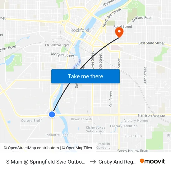 S Main @ Springfield-Swc-Outbound to Croby And Regan map