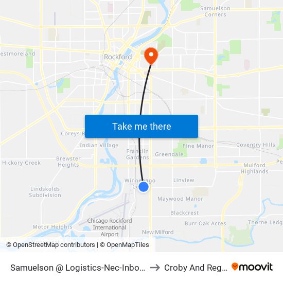 Samuelson @ Logistics-Nec-Inbound to Croby And Regan map