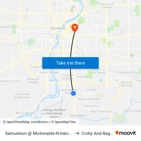 Samuelson @ Mcdonalds-N-Inbound to Croby And Regan map