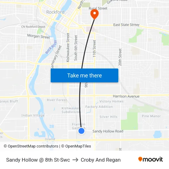Sandy Hollow @ 8th St-Swc to Croby And Regan map