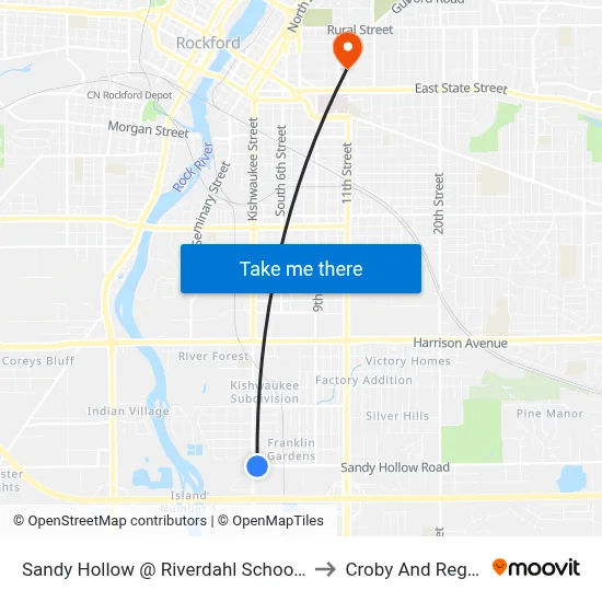 Sandy Hollow @ Riverdahl School-S to Croby And Regan map