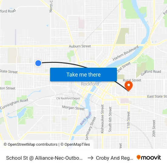 School St @ Alliance-Nec-Outbound to Croby And Regan map