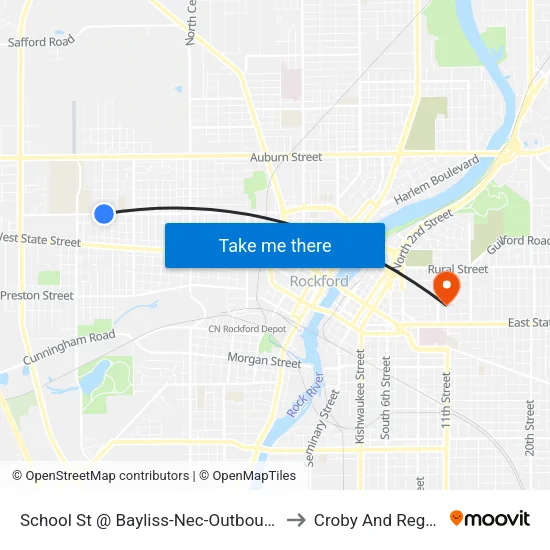School St @ Bayliss-Nec-Outbound to Croby And Regan map