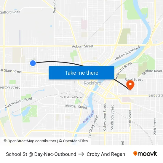 School St @ Day-Nec-Outbound to Croby And Regan map