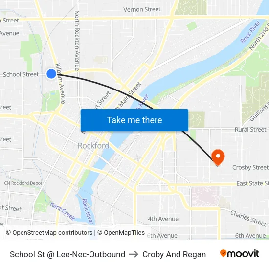 School St @ Lee-Nec-Outbound to Croby And Regan map