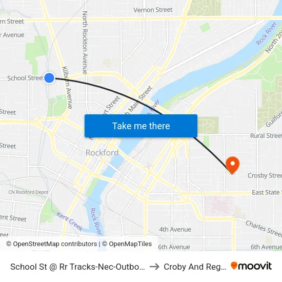 School St @ Rr Tracks-Nec-Outbound to Croby And Regan map