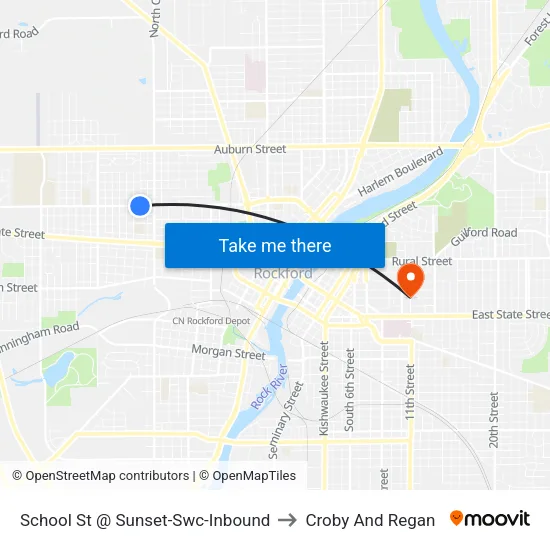 School St @ Sunset-Swc-Inbound to Croby And Regan map