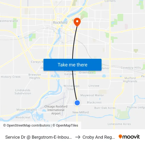 Service Dr @ Bergstrom-E-Inbound to Croby And Regan map