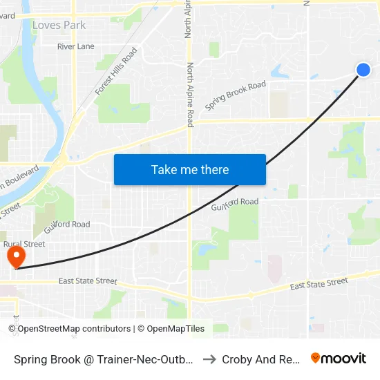 Spring Brook @ Trainer-Nec-Outbound to Croby And Regan map