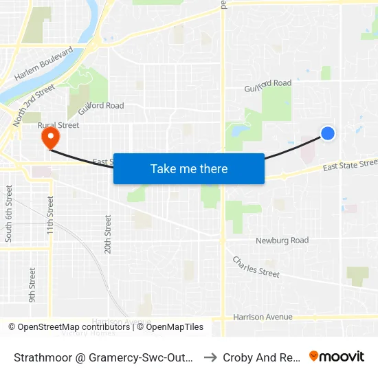 Strathmoor @ Gramercy-Swc-Outbound to Croby And Regan map