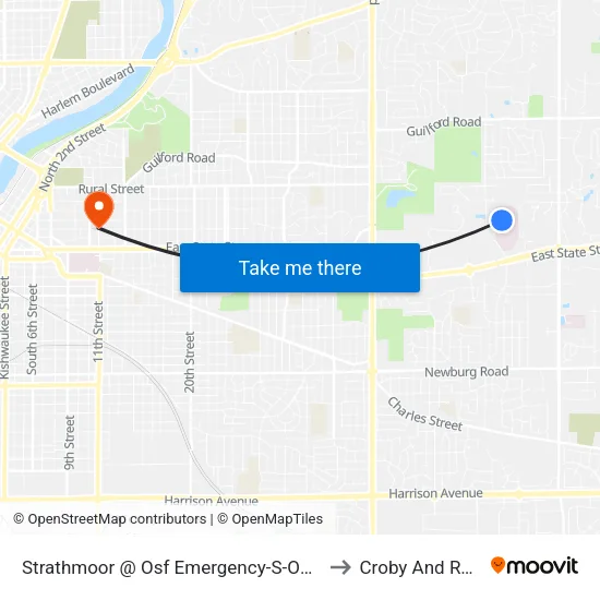 Strathmoor @ Osf Emergency-S-Outbound to Croby And Regan map