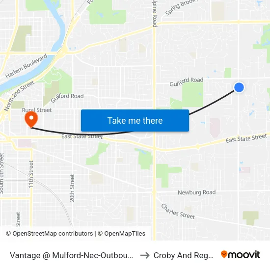 Vantage @ Mulford-Nec-Outbound to Croby And Regan map