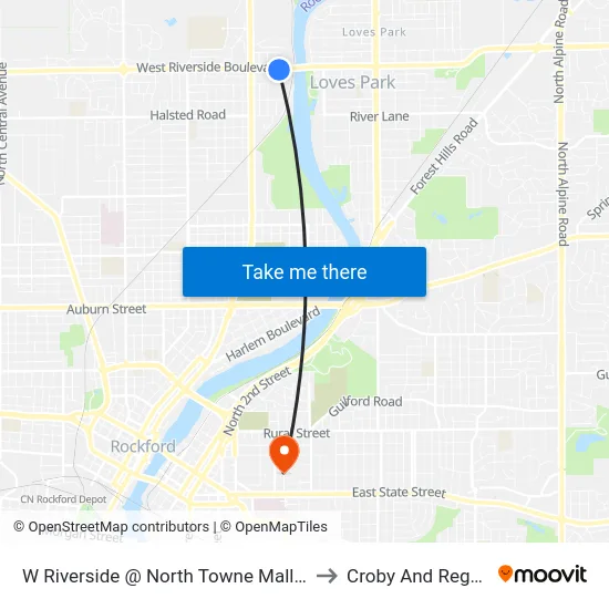 W Riverside @ North Towne Mall-S to Croby And Regan map