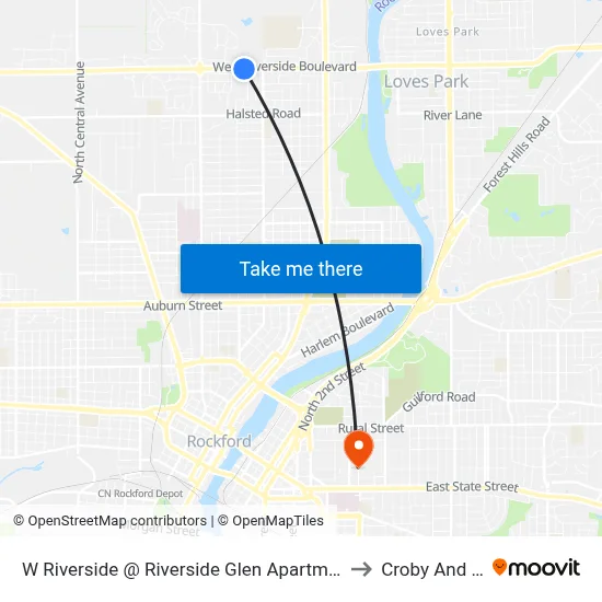 W Riverside @ Riverside Glen Apartments-S-Outbound to Croby And Regan map