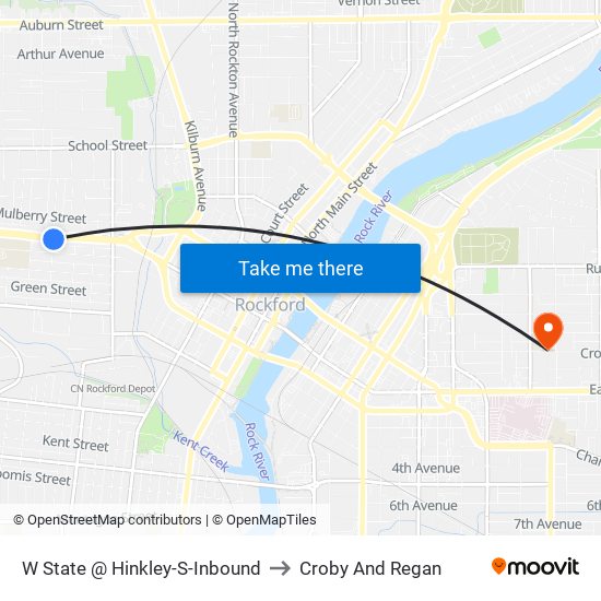 W State @ Hinkley-S-Inbound to Croby And Regan map