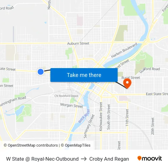 W State @ Royal-Nec-Outbound to Croby And Regan map