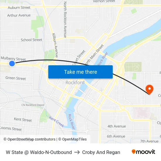 W State @ Waldo-N-Outbound to Croby And Regan map