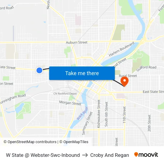 W State @ Webster-Swc-Inbound to Croby And Regan map