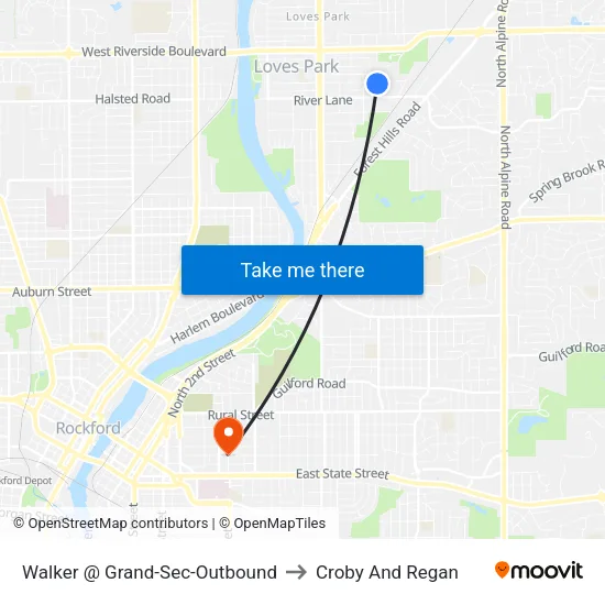 Walker @ Grand-Sec-Outbound to Croby And Regan map