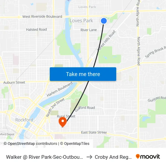 Walker @ River Park-Sec-Outbound to Croby And Regan map