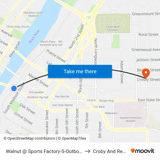Walnut @ Sports Factory-S-Outbound to Croby And Regan map